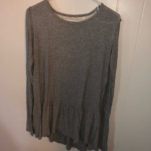 Gray Long sleeve w/ lace detail